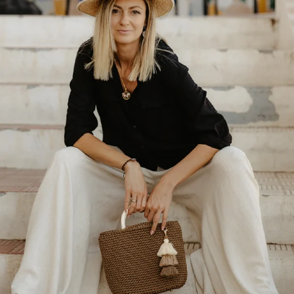 Bolso artesanal artesanal inspirada en Tenerife