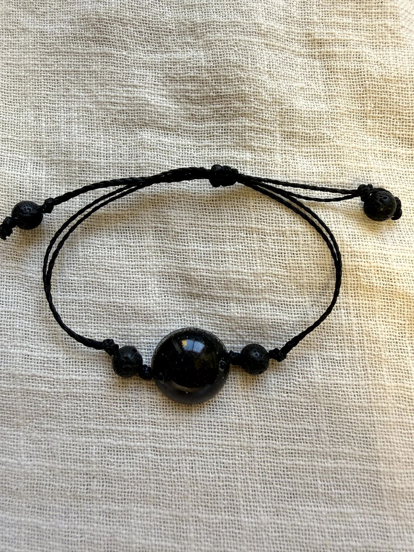 Pulsera de arena negra con cabujón - Imagen 3